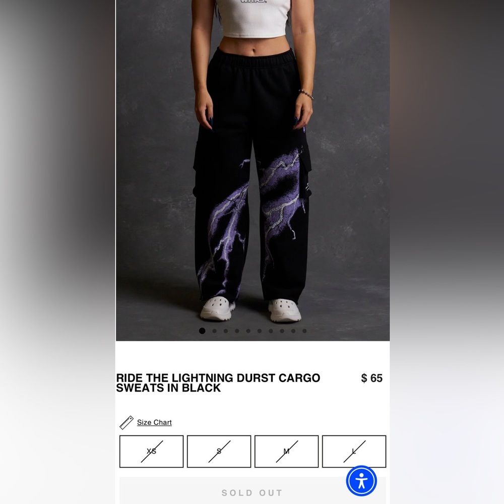 Darc Sport Cargo Sweats in Black, size  XS